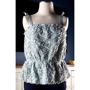 Anthropologie Brooklyn Textured Peplum Tank New M